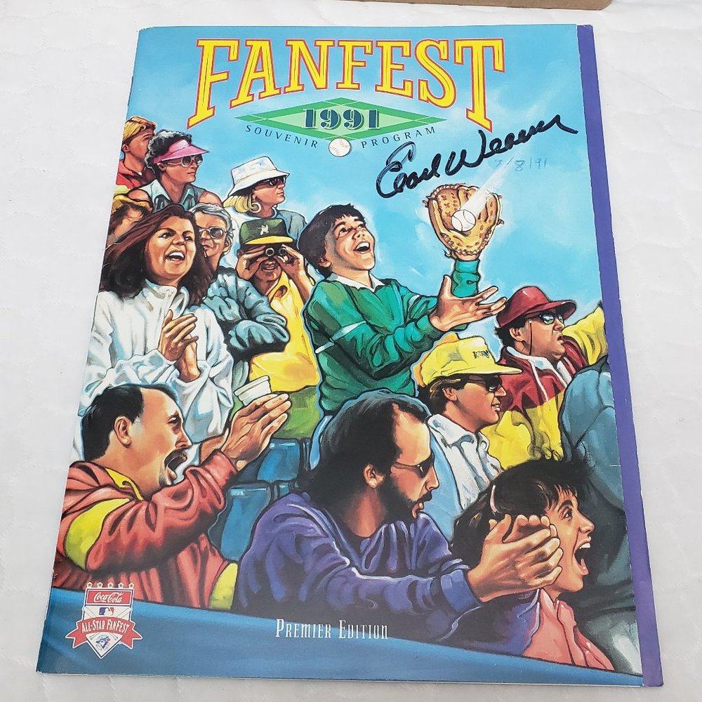 '91 MLB Baseball FanFest Program- Signed by Earl Weaver, Rollie Fingers